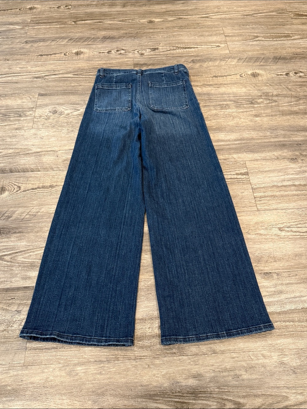 FRAME Le Slim Patch Pocket Palazzo Jeans Thunderstorm Comfort Stretch Denim 27 - Picture 11 of 12